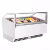 Glassdisk (golvmodell) ADAM - 1 723 mm - Ventilerad (fläktkyld) - med LED‑belysning; uppvärmt frontglas/värmeglas - för 18x 5 liter eller 12x 7 liter glasskantiner - tippbar front - Vit