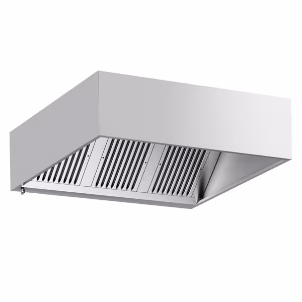 Commercial Wall-Mounted Extractor Hood - 1600mm - with Baffle Filters & Lighting