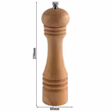 (6 stuks) Pepermolen - ETERNAL - RVS en beukenhout - met instelbare maalgraad - Hoogte: 230mm - Beige