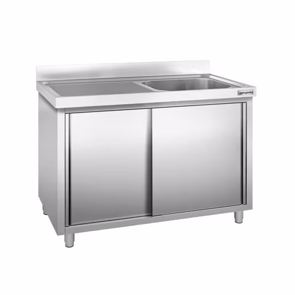 Commercial Sink Cabinet PREMIUM - 1400x700mm - with 1 bowl right-hand