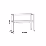 Mostek grzewczy PREMIUM - z promiennikiem ceramicznym - 800x370mm - 700W - 1 podgrzewany poziom, 1 półka - regulowana wysokość