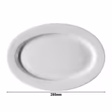(12 stuks) PERA Weiß - bord - Dönerteller - ovaal - porselein - 280x210mm - wit