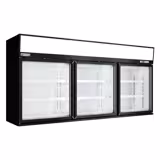 Szupermarket falra szerelhető fagyasztó polc - 2100mm - 346 liter - 3 ajtóval és 2 polccal - fekete