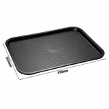 (6 ks) Jídelní podnos - FAST FOOD - Polypropylen - 450x355 mm - Výška: 25 mm - černý - texturovaný povrch