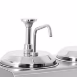 Dispenser salse riscaldato con pompa dosatrice in acciaio inox - 1,2kW - per formaggio e cioccolato - incl. inserto