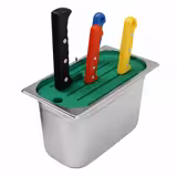 Porta‑facas para esterilizador de facas - compatível com GN 1/4 - Verde - 240x135x20mm