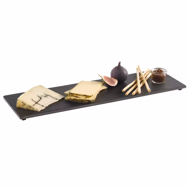 (6 pieces) Natural Slate Plate - GN 2/4 - VALO - 530x162mm - Black