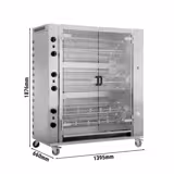 Commercial Gas Chicken Rotisserie Oven PREMIUM – 12 Spits - 72 Chickens - 55.8 kW - Interior Light