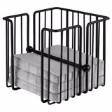 (6 stuks) Servethouder - URBAN - metaal - 190x180mm - voor ca. 120 cocktailservetten - zwart - incl. verzwaringsblok