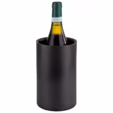 Single‑Bottle Wine & Champagne Cooler - LEVANTE - Stainless Steel - Ø120mm - Height:200mm - Black