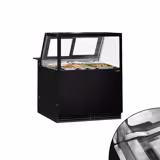 Koeltoonbank KAISA - 1000x1048mm - 280 liter - kleur zwart - dubbel glas - achterzijde 2 schuifdeuren - rechte ruit