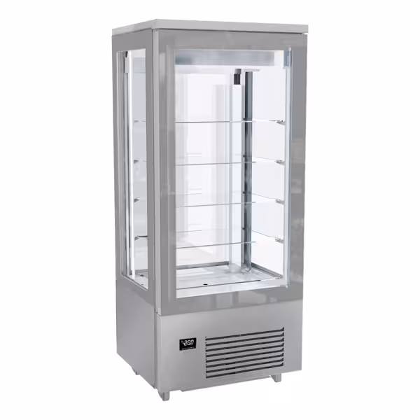 Vriesvitrine - panoramisch - 400 liter - 800mm - 1 glazen deur - met 5 glazen plateaus - NL