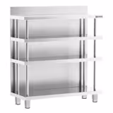 Bar çalışma masası - paslanmaz çelik - 1000x400mm - 4 raflı