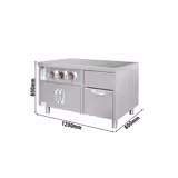 Mueble cafetero para dispensador de bebidas - con portavasos y depósito de hielo - 1,2m - para ATK 700mm de fondo