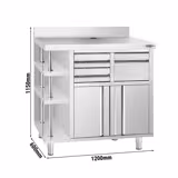 Dulap de lucru - pentru mașină de cafea - 1000x600mm - cu postament în partea stângă