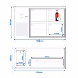 Balcao frigorífico para cerveja PREMIUM - 1550x700mm - 4 Gavetas