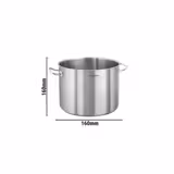 Marmite Haute - Acier Inoxydable - 3 L - Ø 160 mm - Compatible Induction