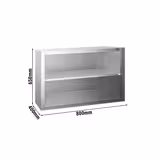 Duvar Dolabı - Paslanmaz Çelik PREMIUM - 800X400mm - Kanatsız Yükseklik: 650 mm