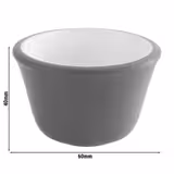 (6 kusů) Miska na dipy - sada 6 kusů - Melamin - 40 ml - Ø 60 mm - šedá