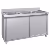 Meuble évier ECO - 1600 x 600 mm - avec 2 bacs à gauche