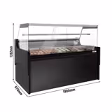 Vitrină frigorifică pentru carne - 1,88 m - 175 litri - neagra