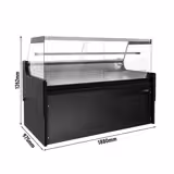 Vitrina de refrigeración - 1880x975mm - vitrina expositora refrigerada - refrigeración ventilada - 2 puertas correderas de cristal - 175l