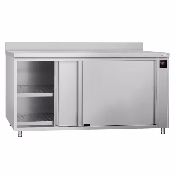 ECO Commercial Heated Worktop cabinet - 2000 x 700 mm - with raised edge and sliding doors - digital