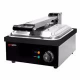 Saladette Kompakt - 1210x700 mm - glasöverdel - 1 dörr & 2 lådor - för 9x GN 1/6 - inkl. Kontaktgrill & hamburgerpress