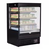 Vitrine murale réfrigérée - Libre-service - 900mm - 287L - avec 3 étagères - arrière fermé - Noir