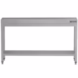 Mesa de trabalho em aço inoxidável ECO - 1600x600mm - com prateleira inferior & com painel traseiro & com travessas de reforço