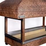 Barbecue à charbon de bois - 1200mm - avec vitrage de sécurité en verre trempé - Surface de cuisson: 1000x500mm