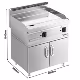 Plaque de cuisson électrique avec revêtement en chrome dur - 9 kW - lisse - incl. soubassement avec 2 portes