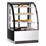 Vitrine de comptoir réfrigérée - 304L - 900mm - Double vitrage - avec 3 étagères en verre - portes coulissantes vitrées arrière