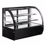 Koelvitrine - tafelmodel - 105 liter - 700mm - dubbel glas - schuifdeuren - met 2 glazen plateaus - zwart - NL