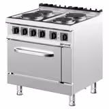 Aragaz pe electric - 15,2 kW - 4 plite rotunde - incl. cuptor cu gaz static - 6 kW