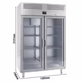 Armoire réfrigérée négative en acier inoxydable PREMIUM PLUS – GN 2/1 – 560 litres – avec 1 porte vitrée