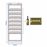 Single Zone Real Wood Wine Cabinet Fridge – 100 bottles - 4–18 °C - double‑glazed glass doors