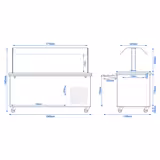 Bufet mobil rece DANZIG - 1900 mm - pentru 5x GN 1/1 - cu Suport tavă - negru