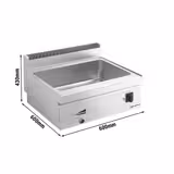Bain-marie électrique – 1,2 kW – 1 × GN 1/1 & 3 × GN 1/9