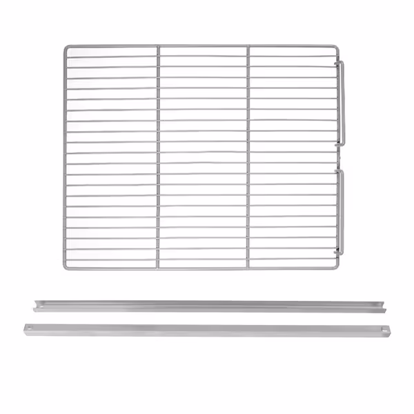 (2 uds) Guías para bandejas GN 1/1 - acero inoxidable - 602x800mm - para BKG800 & BTKG800 - incluye rejilla portante de acero inoxidable y 2 pares de guías; 1x izquierda y 1x derecha