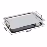 (6 stuks) Dienblad BUFFET-STAR - RVS - GN 1/1 - hoogte: 65mm - geschikt voor vaatwasser - met handvatten