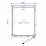 Edelstahl Kühlzelle - 1200x1500mm - 2,6m³