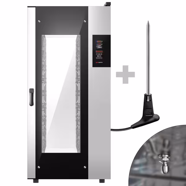 Eléctrico- Horno mixto - Táctil - pantalla táctil - 20x GN 1/1 - incl. carro para bandejas, sonda de temperatura & sistema de lavado