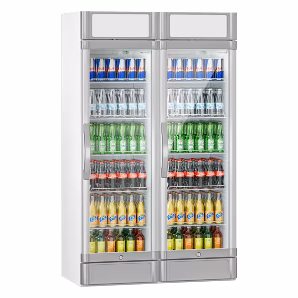 (2 stuks) Drankenkoelkast - 1190mm - 694L - met 2 glasdeuren & LED-interieurverlichting