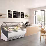 Ice Cream Serve Over Counter | NOLAN - 1730mm - Ventilated cooling - with LED lighting - for 18 x 5 litres Napoli pans - White
