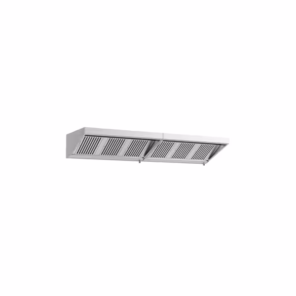 Commercial Wall-Mounted Extraction Canopy - 3200mm - with Baffle Filters & LED Lighting