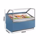 Eistheke IVY - 1292mm - Umluft - für 14x 5 Liter Eisbehälter - Blau