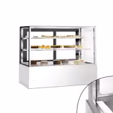 Koel- & Gebaksvitrine - 598 liter - 1500mm - 2-deurs - met 2 glazen plateaus - dubbel glas - NL