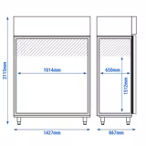 LIEBHERR | Kühlschrank Edelstahl PERFECTION - 1414 Liter - GN 2/1 - Innen Edelstahl - mit 2 Glastüren & WiFi