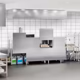 Zmywarka tunelowa koszowa - Sterowanie elektroniczne - do 125 koszy/h - kosz 500x500mm - Moc przyłączeniowa 31kW - z modułem suszenia - stół załadowczy lewy - z dozownikami detergentu i nabłyszczacza